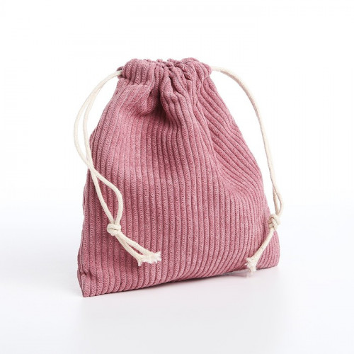 Косметичка - мешок с завязками, цвет сиренево-розовый (производитель не указан)