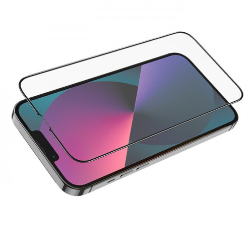Защитное стекло Hoco G1, для iPhone 13 Pro Max, ПЭТ слой, анти отпечатки, черная рамка Hoco
