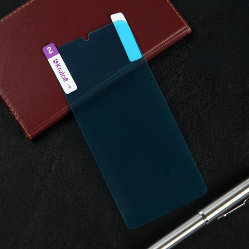 Защитное стекло Krutoff, для Xiaomi Redmi Note 9, гибридное, полный клей Krutoff