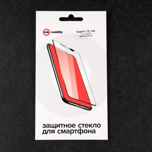Защитное стекло mObility, для Xiaomi 12 Lite, полный клей, черное Red Line
