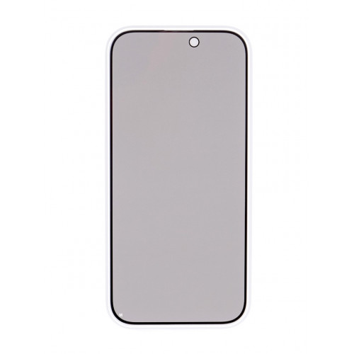 Защитное стекло для iPhone 16 Pro, антишпион, 9H, 0.33 мм, чёрная рамка (производитель не указан)