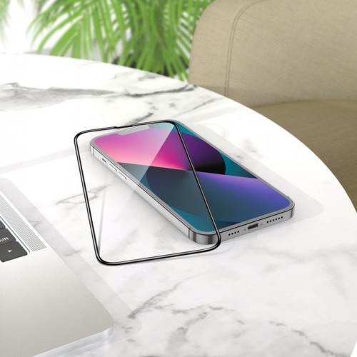 Защитное стекло Hoco G1, для iPhone 13 Pro Max, ПЭТ слой, анти отпечатки, черная рамка Hoco