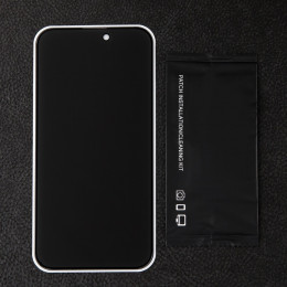 Защитное стекло для iPhone 14 Pro Max, антишпион, 9H, 0.33 мм, чёрная рамка