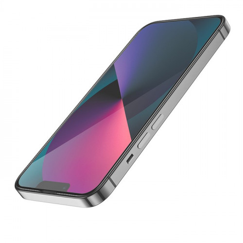 Защитное стекло Hoco G1, для iPhone 13 mini, ПЭТ слой, анти отпечатки, черная рамка Hoco
