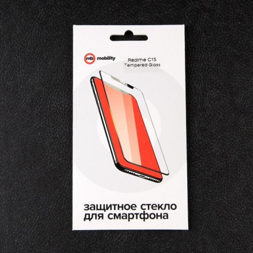 Защитное стекло mObility, для Realme C15, полный клей Red Line