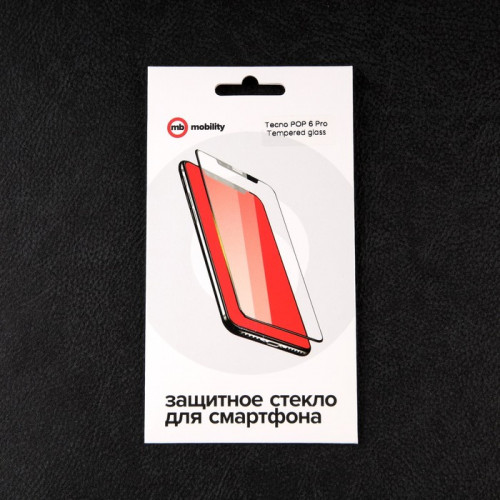 Защитное стекло mObility, для Tecno POP 6 PRO, полный клей, черное Red Line