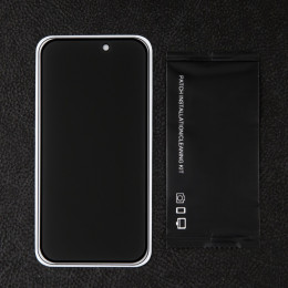 Защитное стекло для iPhone 15 Pro, антишпион, 9H, 0.33 мм, чёрная рамка