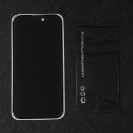 Защитное стекло для iPhone 14 Pro, антишпион, 9H, 0.33 мм, чёрная рамка
