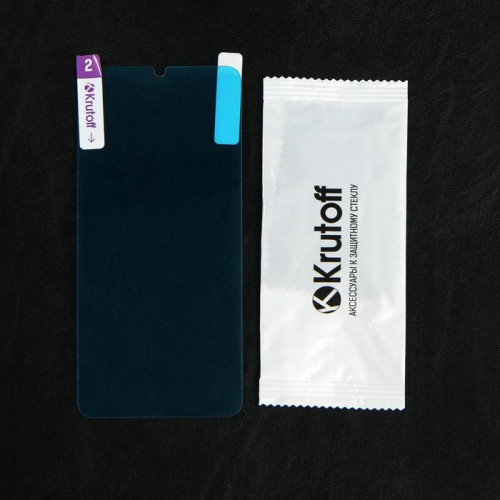 Защитное стекло Krutoff, для Xiaomi Redmi Note 9, гибридное, полный клей Krutoff