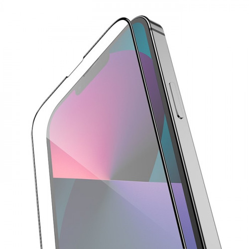 Защитное стекло Hoco G1, для iPhone 13 mini, ПЭТ слой, анти отпечатки, черная рамка Hoco