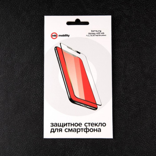Защитное стекло mObility, для Samsung Galaxy A22 4G, полный клей, черное Red Line