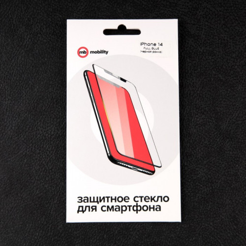 Защитное стекло mObility, для iPhone 14, полный клей, черное Red Line