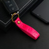 Брелок для автомобильного ключа, ремешок, натуральная кожа, розовый, лапка (производитель не указан)