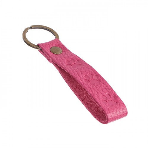 Брелок для автомобильного ключа, ремешок, натуральная кожа, розовый, лапка (производитель не указан)