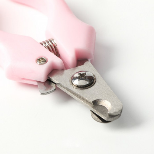 Когтерез боковой малый с фигурными ручками, отверстие 9 мм, розовый Пижон