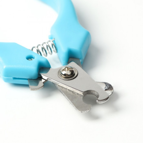 Когтерез боковой малый с фигурными ручками, отверстие 9 мм, голубой Пижон