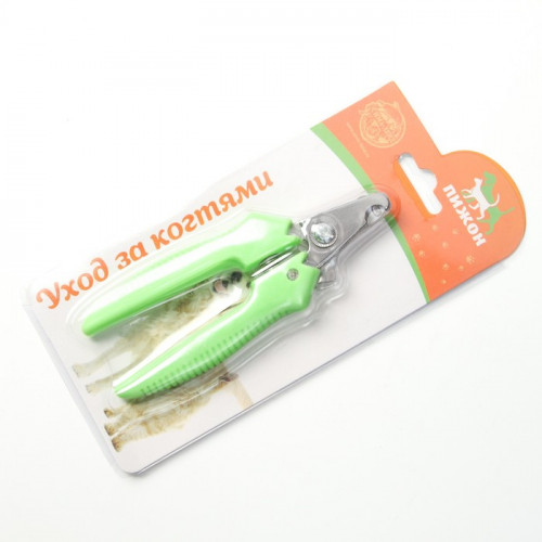 Когтерез боковой малый с прямыми ручками, отверстие 9 мм, зелёный Пижон