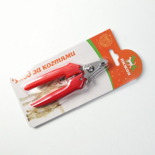 Когтерез боковой малый с прямыми ручками, отверстие 9 мм, красный Пижон
