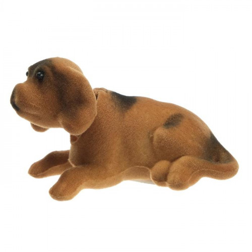 Собака на панель авто, качающая головой, малая, бежево-коричневый окрас (производитель не указан)
