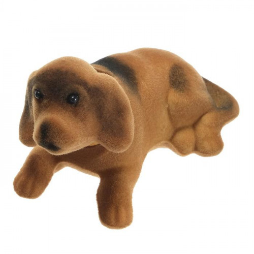 Собака на панель авто, качающая головой, малая, бежево-коричневый окрас (производитель не указан)