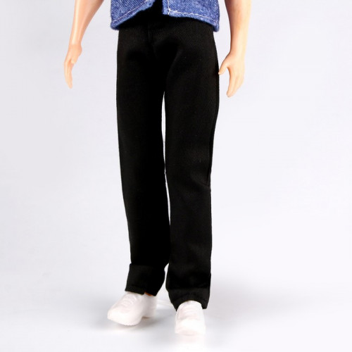 Джинсы для кукол мужчин, длина — 18 см, цвет чёрный (производитель не указан)