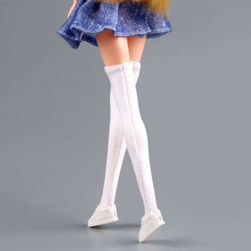 Гольфы выше колена для куклы, цвет белый (производитель не указан)