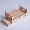 Деревянная мебель для кукол «Кровать с лавочкой» Лесная мастерская