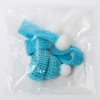 Вязаные шапка и шарфик для игрушек, цвет голубой (производитель не указан)
