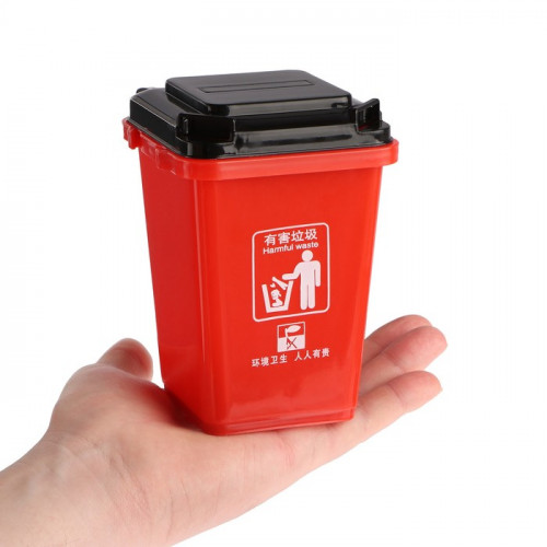Контейнер под мелкий мусор, 8.5×9.6×11 см, красный (производитель не указан)