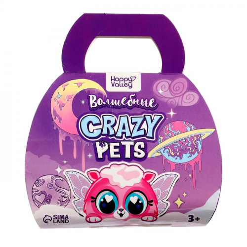 Игрушка-сюрприз «Волшебный» Crazy Pets, с наклейками, розовый, МИКС Happy Valley