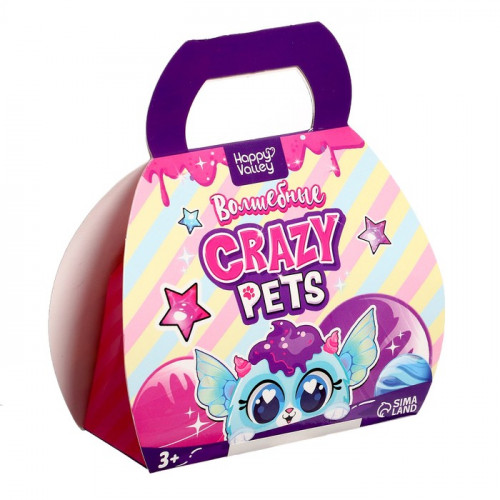 Игрушка-сюрприз «Волшебный» Crazy Pets, с наклейками, голубой, МИКС Happy Valley