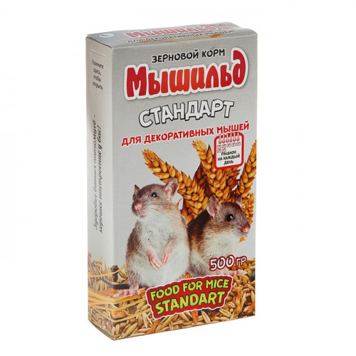 Корм зерновой «Мышильд стандарт» для декоративных мышей, 500 г, коробка Мышильд