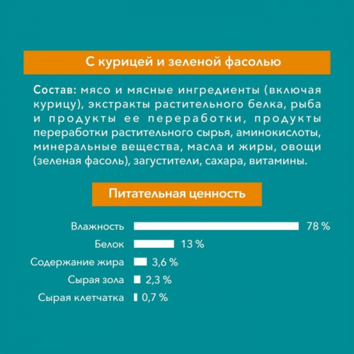 Влажный корм Purinа One для стерилизованных кошек, курица/фасоль, 75 г Purina ONE