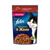 Влажный корм Felix Sensations для кошек, говядина/томат в желе, 75 г FELIX