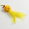 Дразнилка-удочка с мягким шариком и перьями, жёлтая Пижон