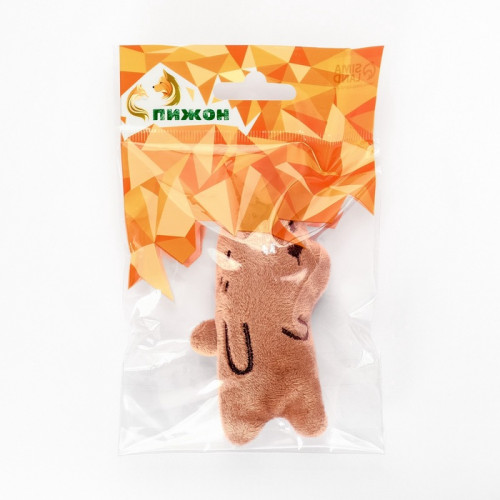 Игрушка для кошек с кошачьей мятой, 10 см, коричневая Пижон