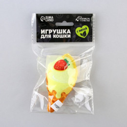 Игрушка для кошек с мятой «Мороженое» из текстиля, 9х5,1 см.