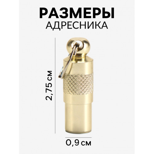 Адресник-капсула под записку, 0,9 х 2,75 см, фасовка 6 шт, микс Пижон