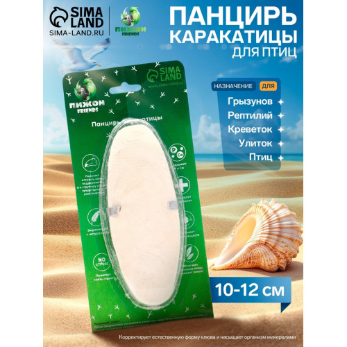 Панцирь каракатицы для птиц 10-12 см, белый Пижон