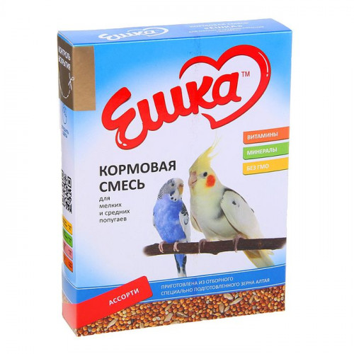 Корм «Ешка» для мелких и средних попугаев, ассорти, 500 г ЕШКА