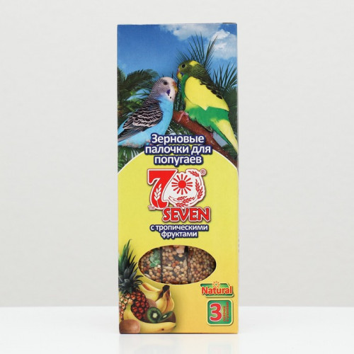 Палочки Seven Seeds для попугаев, тропические фрукты, 3 шт, 90 г Seven Seeds