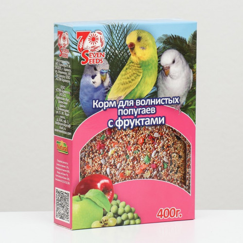 Корм Seven Seeds Special для волнистых попугаев, с фруктами, 400 г Seven Seeds