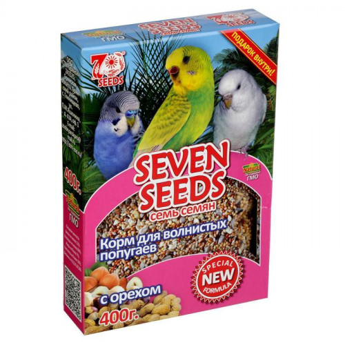 Корм Seven Seeds Special для волнистых попугаев, с орехом, 400 г Seven Seeds