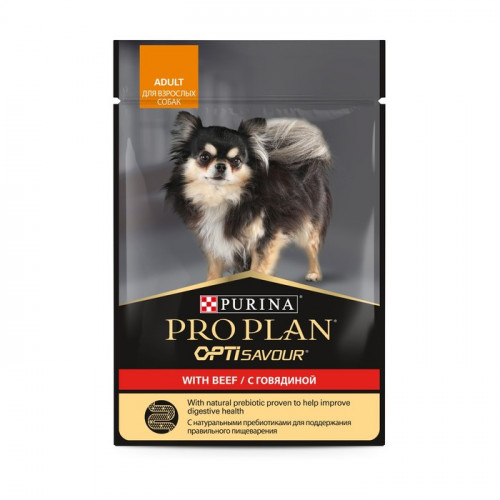 Влажный корм PRO PLAN для собак, говядина, пауч, 85 г Pro Plan