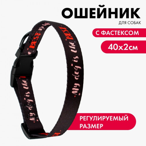 Ошейник My dog is the best, застёжка - фастекс, 2 см 25-40 см Пушистое счастье