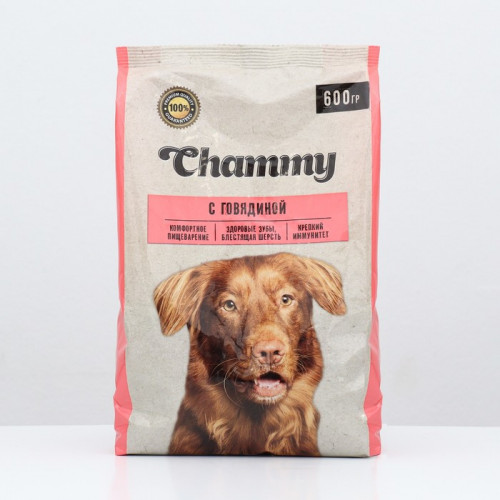 Сухой корм Chammy для собак мелких пород, говядина, 600 г Chammy