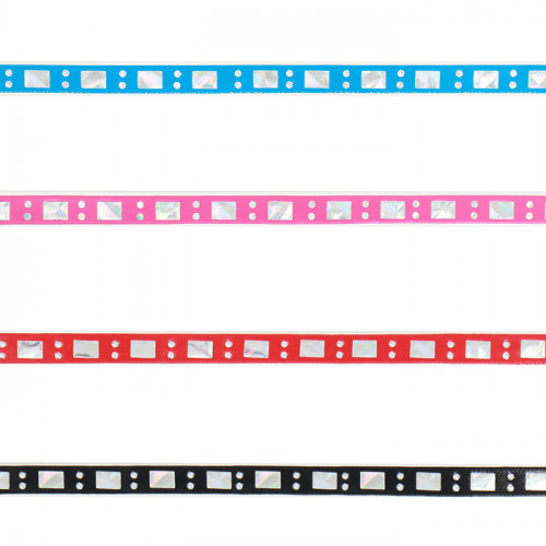 Ошейник из искусственной кожи с перламутровым декором, 30 х 1 см, микс цветов Пижон