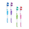 PROWAY Зубная щетка 1+1 с тонкой щетиной, пластик, резина, средняя жесткость, индекс5, степень 6<G<9 Proway