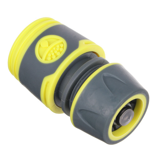 INBLOOM PROF+ Коннектор быстросъемный для шланга 1/2 с аквастопом, обрезиненное покрытие ABS INBLOOM