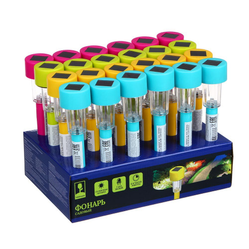 INBLOOM Фонарь садовый на солн. батарее, 4.5x4.5x31см, 1x1.2V 40mAh NI-MH, 1LED*белый, пластик INBLOOM
